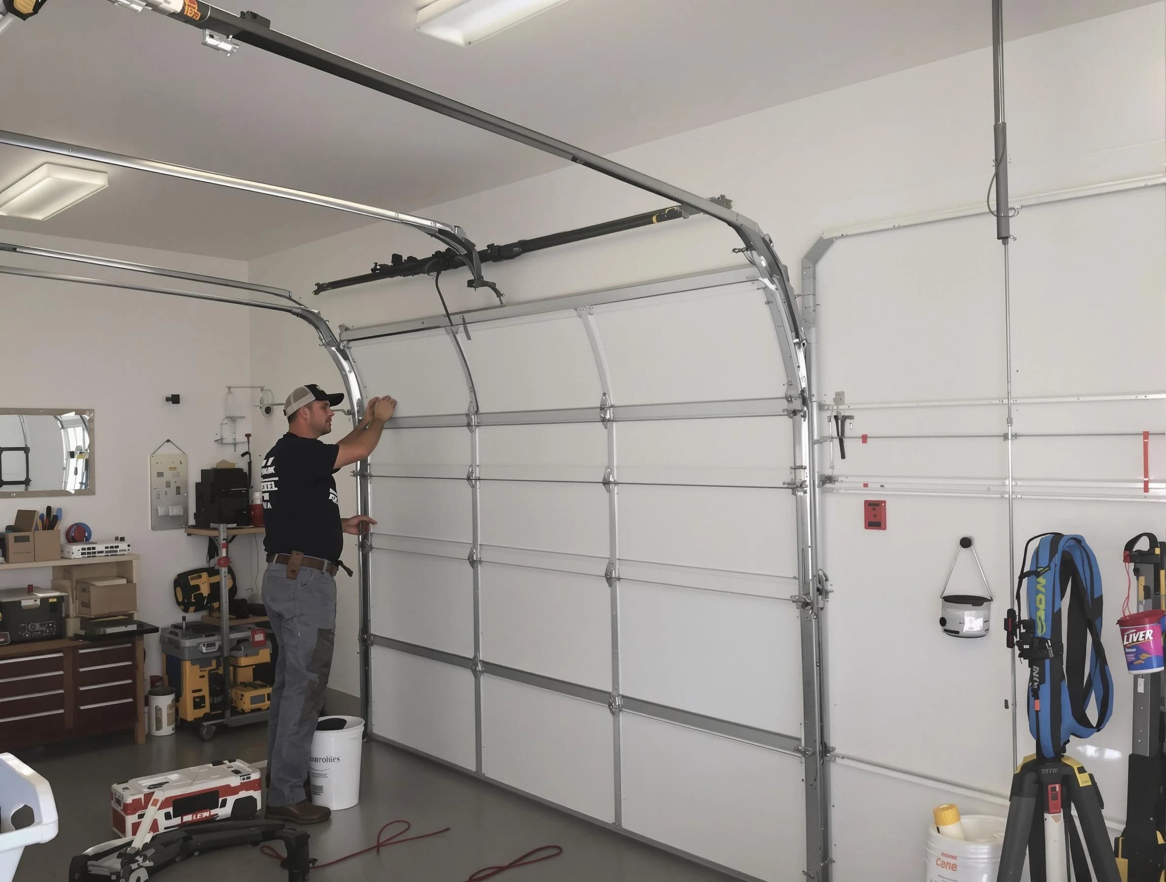 Worcester Garage Door Repair team installing new garage door in Worcester