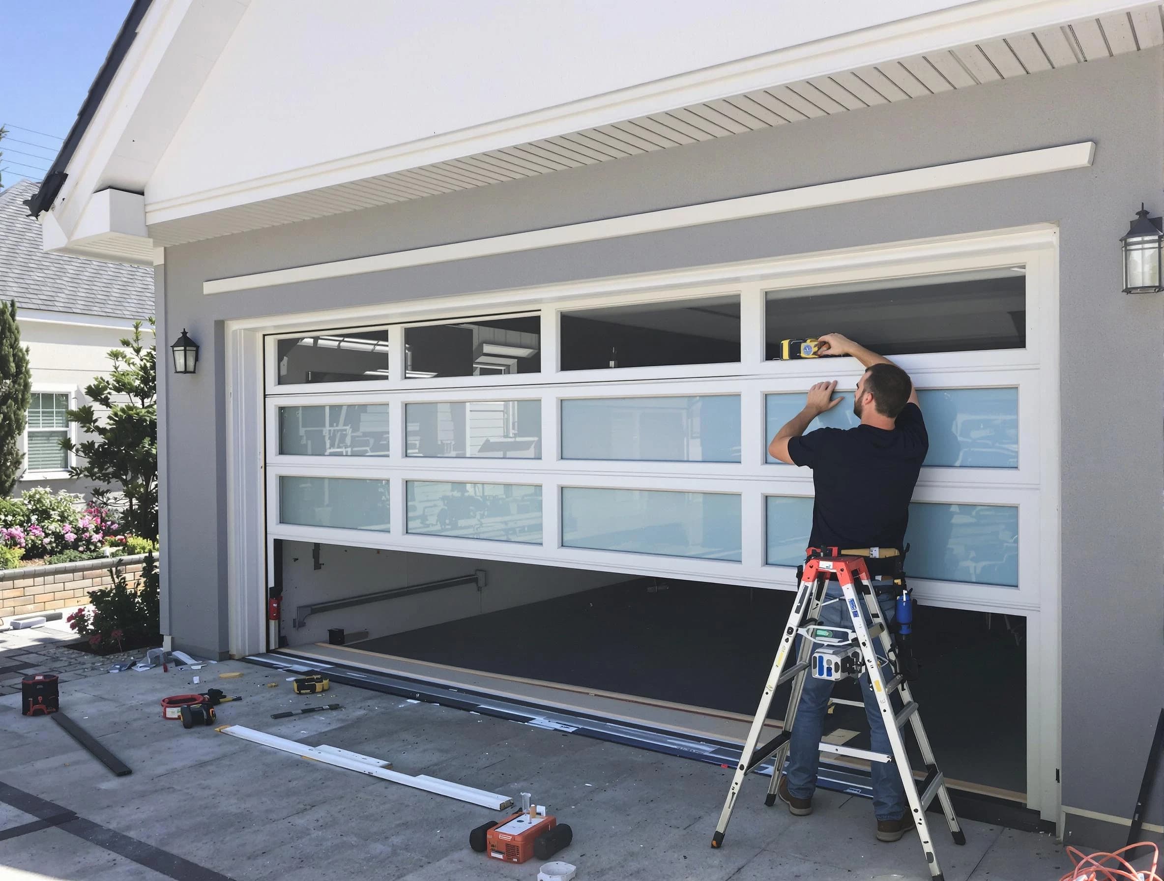 Worcester Garage Door Repair team performing garage door replacement in Worcester