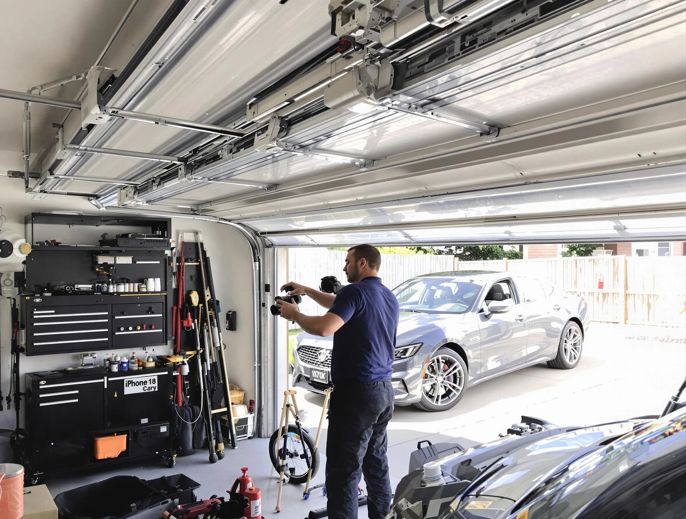 Worcester Garage Door Repair technician fixing noisy garage door in Worcester