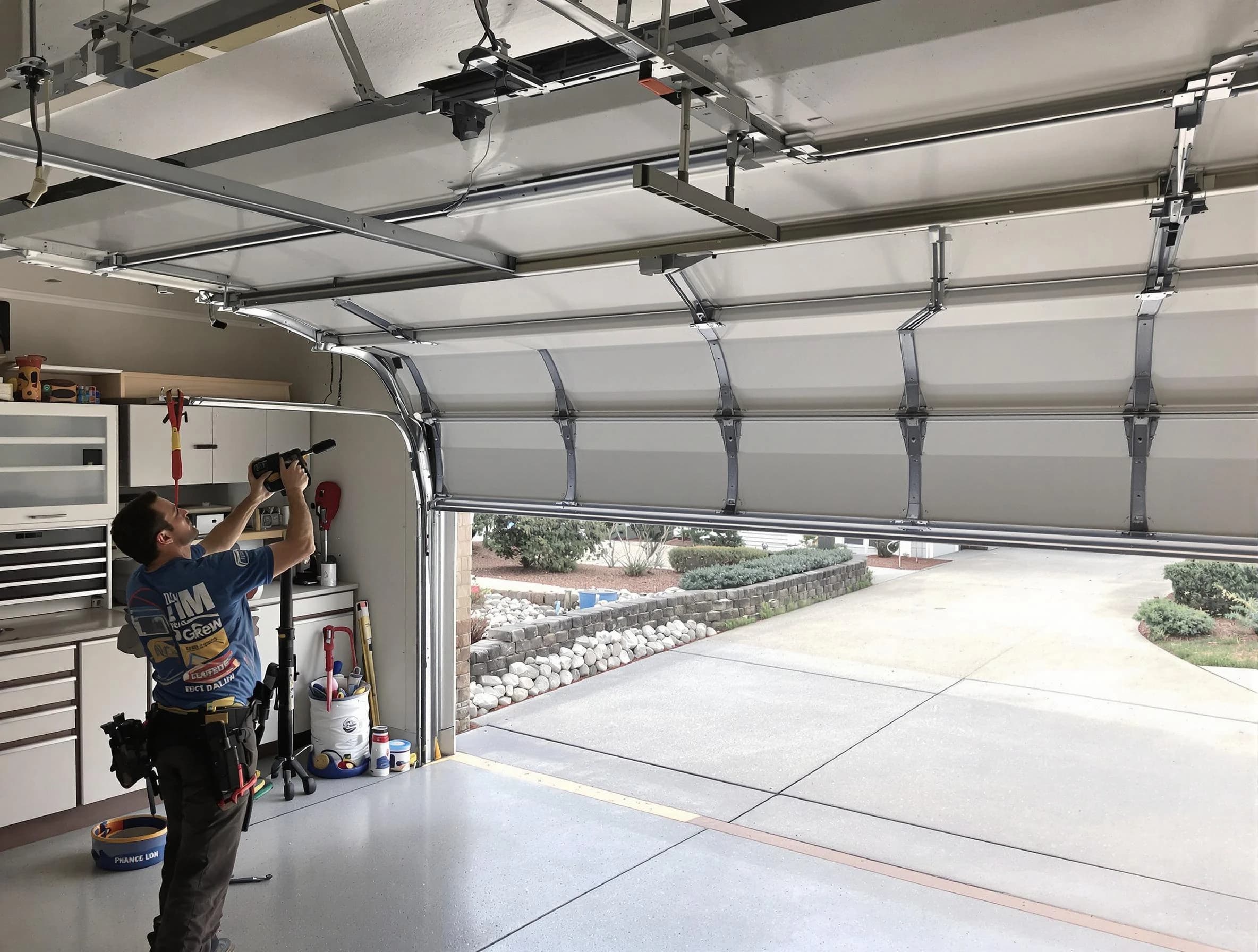 Garage door track repair service by Worcester Garage Door Repair in Worcester