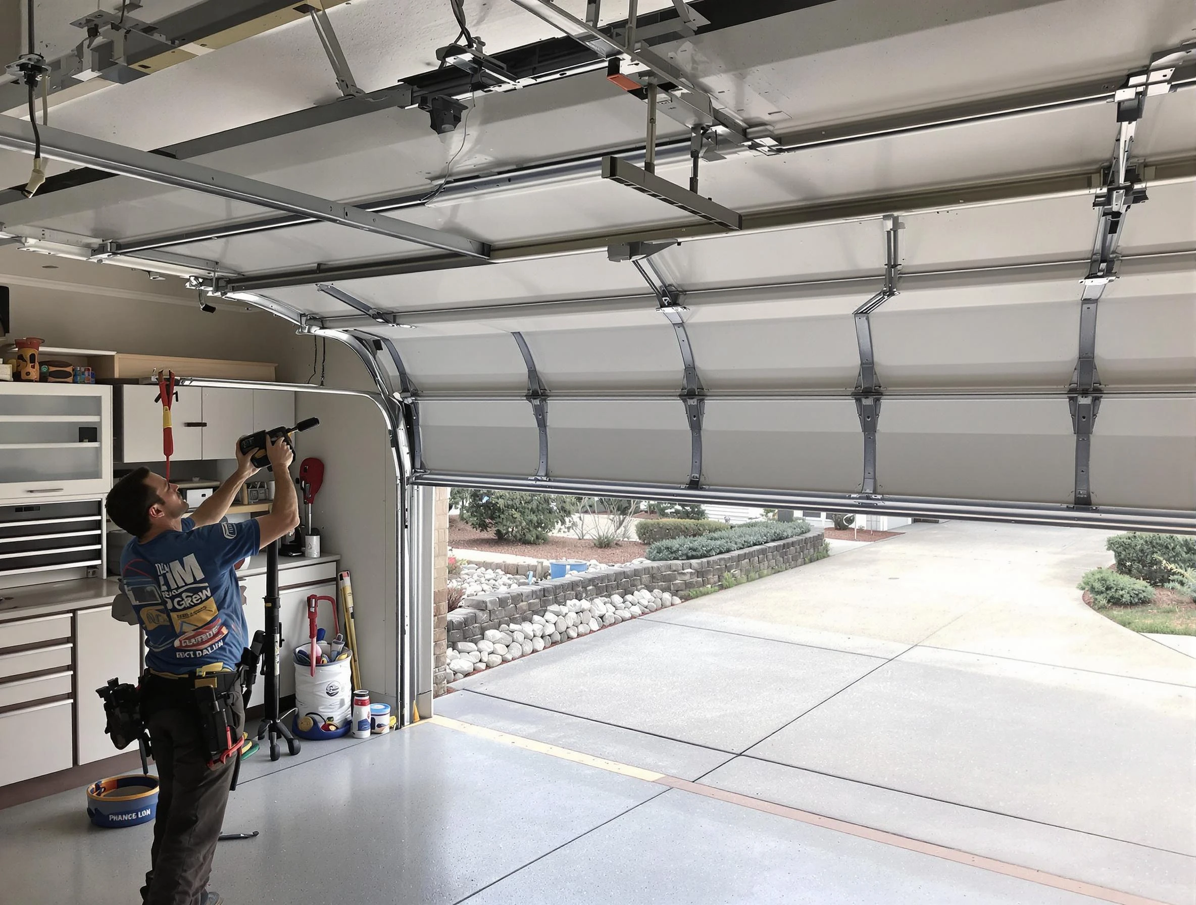 Garage door track repair service by Worcester Garage Door Repair in Worcester